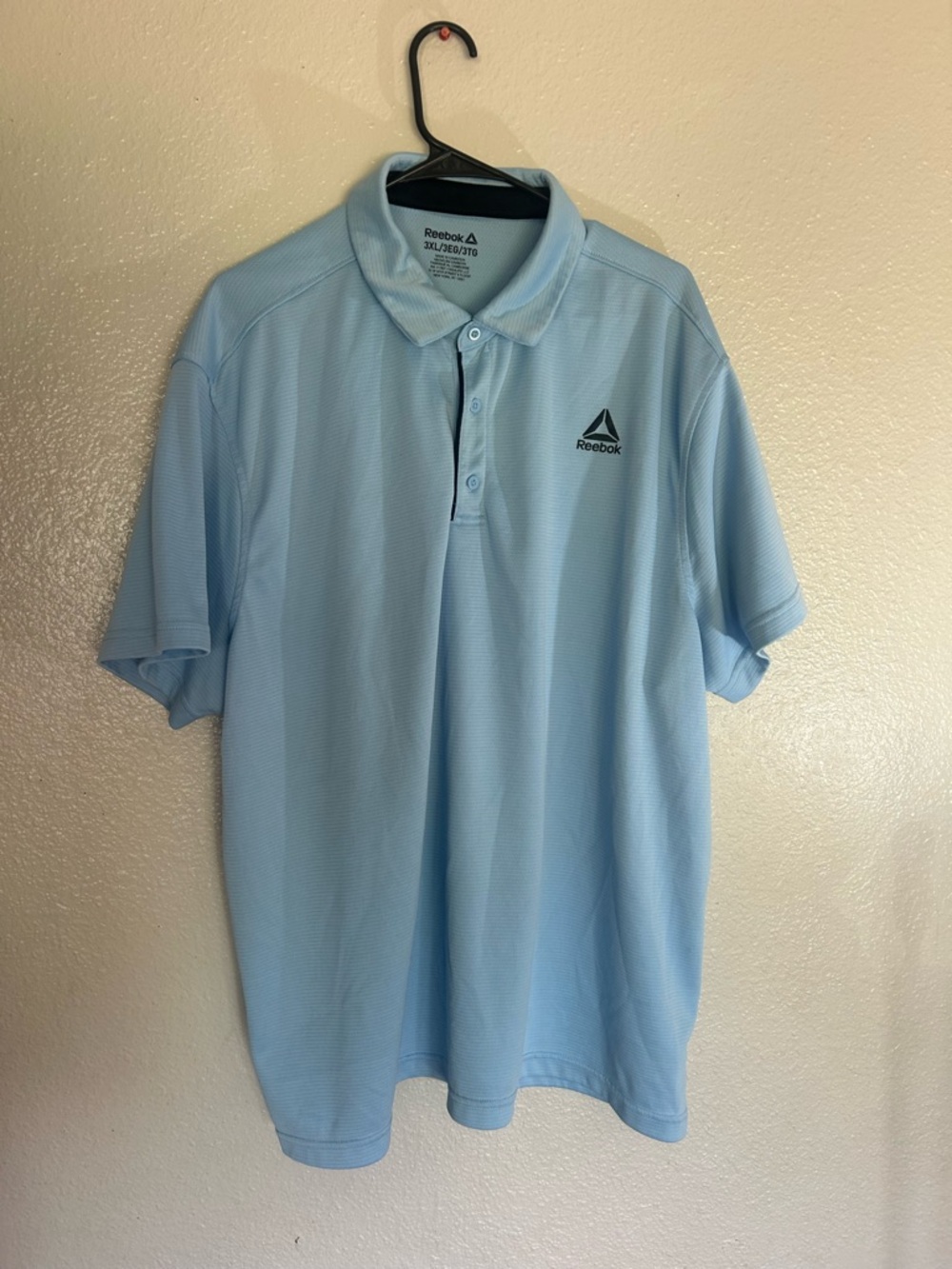 Reebok Men's Light Blue Polo Shirt with Logo